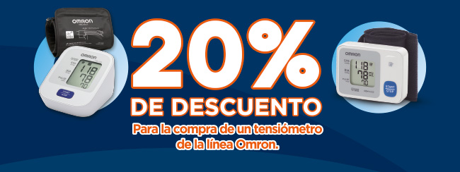 20% DE DESCUENTO Para la compra de un tensiómetro de la línea Omron