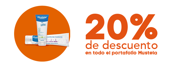 20% DE DESCUENTO EN TODO EL PORTAFOLIO MUSTELA