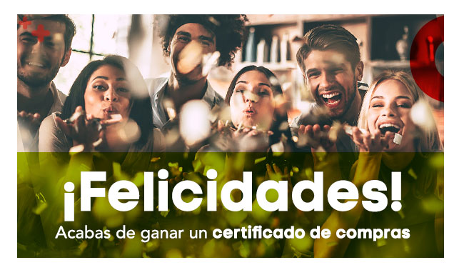 ¡Felicidades! Acabas de ganar un certificado de compras