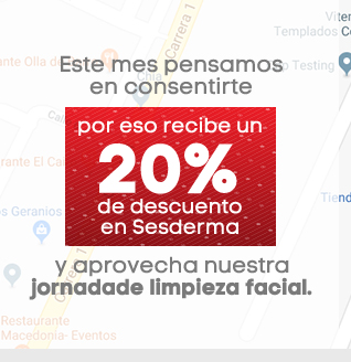 Este mes pensamos en consentirte por eso recibe un 20% de descuentos en Sesderma y aprovecha limpieza facial.