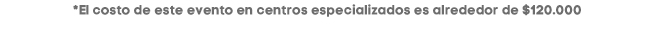  *El costo de este evento en centros especializados es alrededor de $120.000
