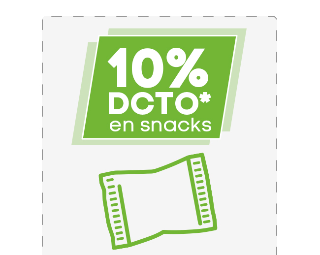 10% DCTO* en snacks