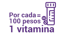 Por cada 100 pesos = 1 vitamina