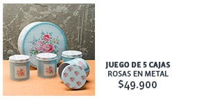 Juego de 5 cajas Rosas en metal $49.900