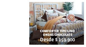 Comforter Tipo Lino Ondas Chocolate Desde $ 159.900