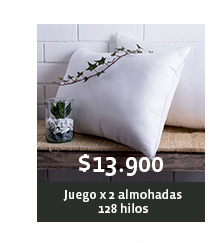 $13.900 - Juego X 2 almohadas 128 hilos