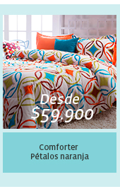 Desde $59.900 - Comforter pétalos naranja