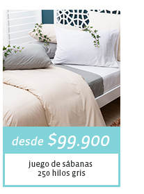 Desde $99.900 - Juego de sábanas hilos gris