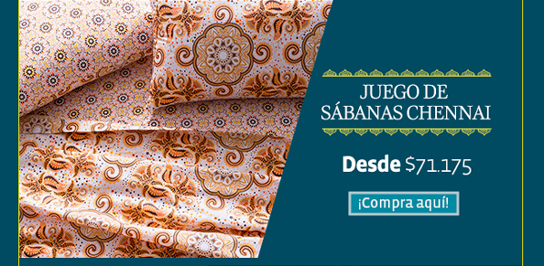 Juego de
sábanas Chennai
Desde $71.175
¡Compra aquí!