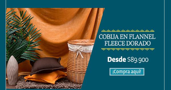 Cobija en flannel fleece dorado - Desde $89.900 - ¡Compra aquí!