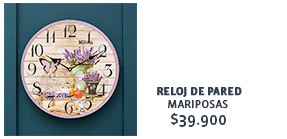 Reloj de pared Mariposas $39.900