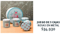 Juego de 5 cajas Rosas en metal $34.930