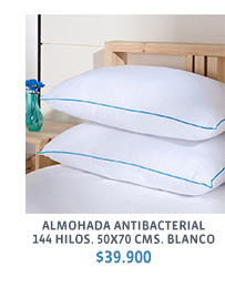 ALMOHADA ANTIBACTERIAL 144 HILOS, 50X70 CMS, BLANCO $39.900