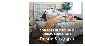 Comforter Tipo Lino Ondas Chocolate Desde $ 127.920