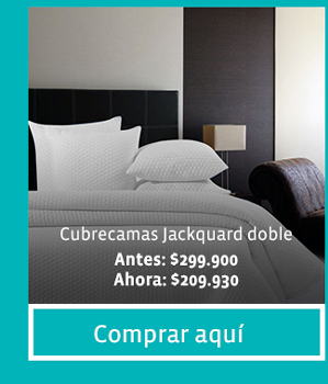 Cubrecamas Jackquard doble Antes: $299.900
Ahora: $209.930
Comprar aquí 