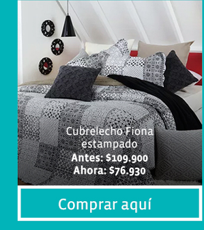 Cubrelecho Fiona estampado
Antes: $109.900
Ahora: $76.930