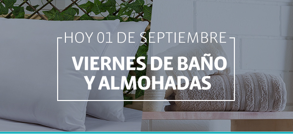 HOY 01 de septiembre  viernes de Baño y almohadas