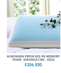 Almohada Fresh Gel en Memory foam - 60x40x13 cms. -Azul $104.930