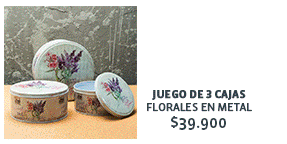 Juego de 3 cajas Florales en metal $39.900