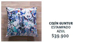 Cojín Guntur estampado azul $39.900