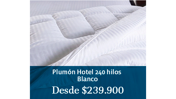 Plumón Hotel 240 hilos Blanco Desde $239.900