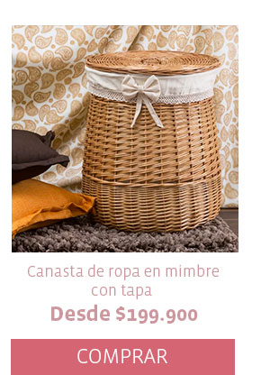  Canasta de ropa en mimbre con tapa Desde $199.900 COMPRAR