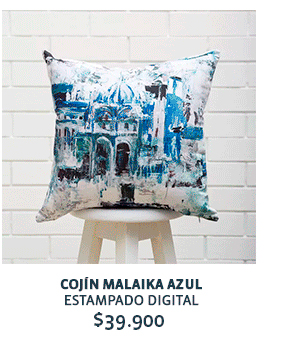 COJÍN MALAIKA AZUL ESTAMPADO DIGITAL $39.900