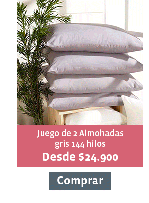 Juego de 2 Almohadas gris 144 hilos Desde $24.900 Comprar