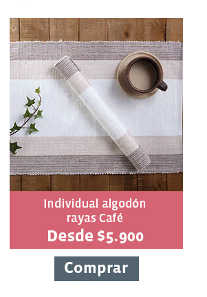  Individual algodón rayas Café Desde $5.900 Comprar