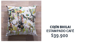 Cojín Bhilai estampado café $39.900