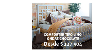 Comforter Tipo Lino Ondas Chocolate Desde $ 127.904