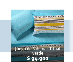 Juego de Sábanas Tribal Verde $94.900