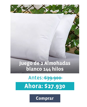 Juego de 2 Almohadas blanco 144 hilos