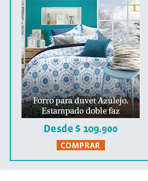 Forro para duvet Azulejo. Estampado doble faz