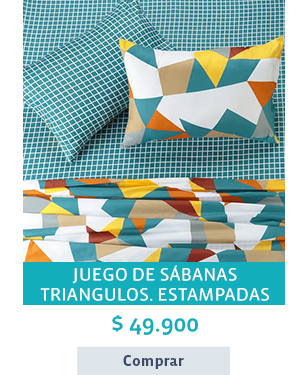 JUEGO DE SÁBANAS TRIANGULOS. ESTAMPADAS