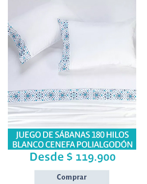 JUEGO DE SÁBANAS 180 HILOS BLANCO CENEFA POLIALGODÓN