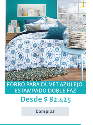 FORRO PARA DUVET AZULEJO. ESTAMPADO DOBLE FAZ