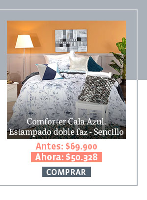 Comforter Cala Azul. Estampado doble faz - Sencillo