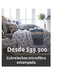 Desde $39.900 - Cubrelechos microfibra estampada