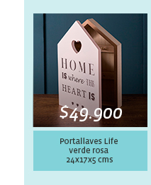 $49.900 - Portallaves Life verde rosa 24x17x5 cms