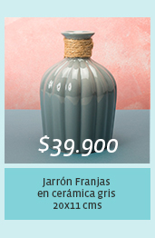 $39.900 - Jarrón Franjas en cerámica gris 20x11 cms