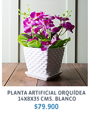 PLANTA ARTIFICIAL ORQUÍDEA 14X8X35 CMS. BLANCO $79.900