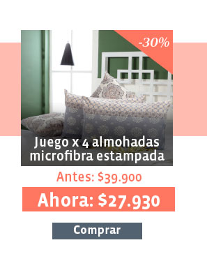 Juego x 4 almohadas microfibra estampada