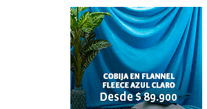 COBIJA EN FLANNEL FLEECE AZUL CLARO Desde $89.900