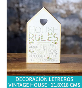 DECORACIÓN LETREROS VINTAGE HOUSE - 11.8X18CMS