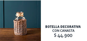 BOTELLA DECORATIVA CON CANASTA $44.900