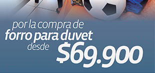 por la compra de forro para duvet desde $69.900