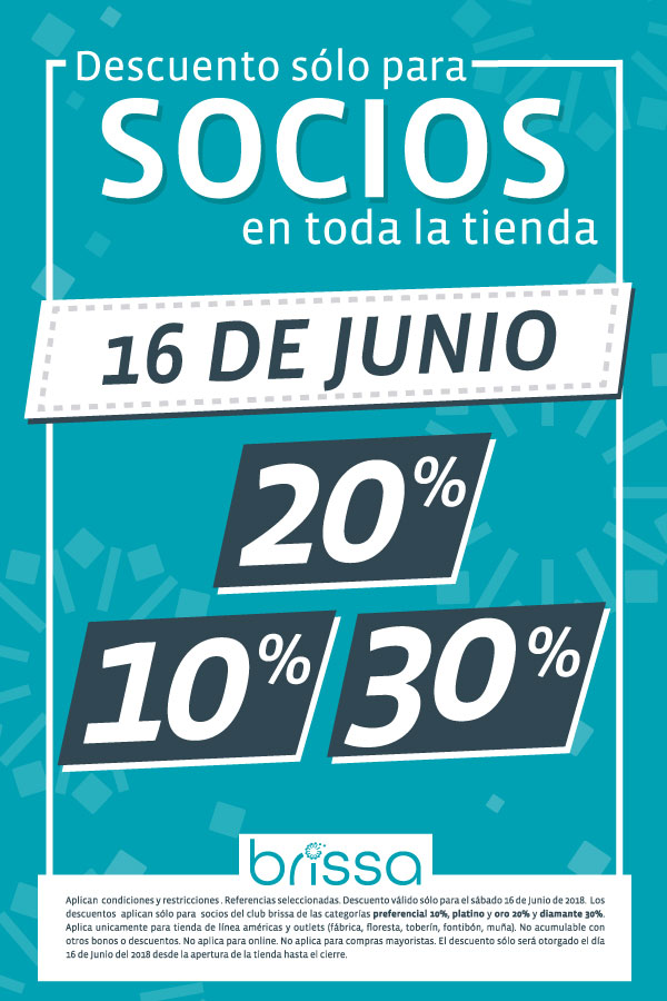 Descuentos solo para socios en todas las tiendas