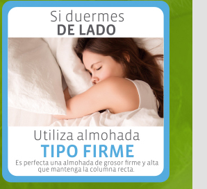 Si duermes de lado utiliza la almohada tipo firme