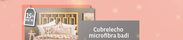 15% de descuento, Cubrelecho microfibra badi